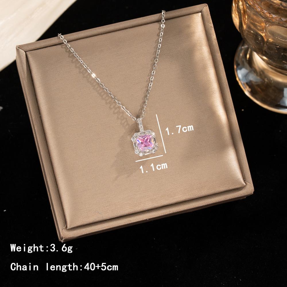 Light Luxury Zircon Full Diamond Choker Necklace Titanium Steel Versatile Minimalist Accessories for Women