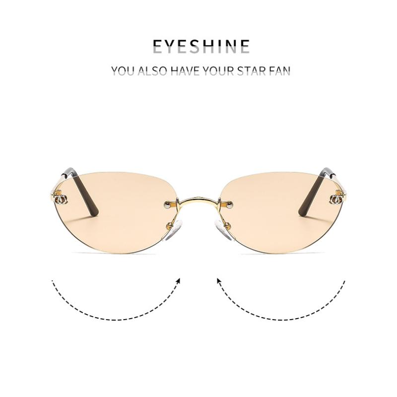 Women's sunglasses, men's and women's fashion frameless sunglasses, metal sunglasses