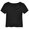 Summer New Pure Desire Style Design Sense Hollow Slim-fitting Short Bottoming Shirt Short-sleeved T-shirt Women's Top