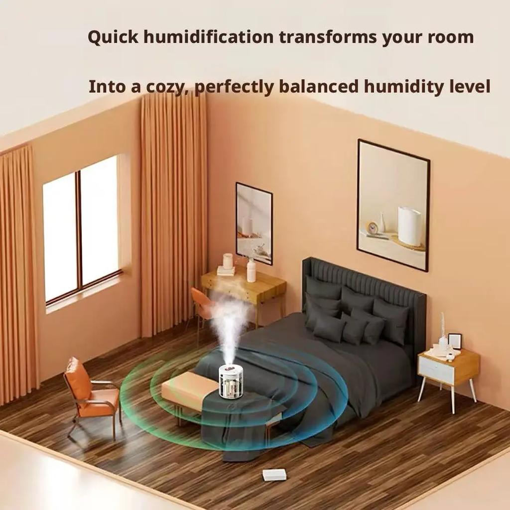 Triple Spray Humidifier Quiet Large Mist Volume Large Capacity For Bedroom Living Room Office Home Safe For Pregnant Women Baby