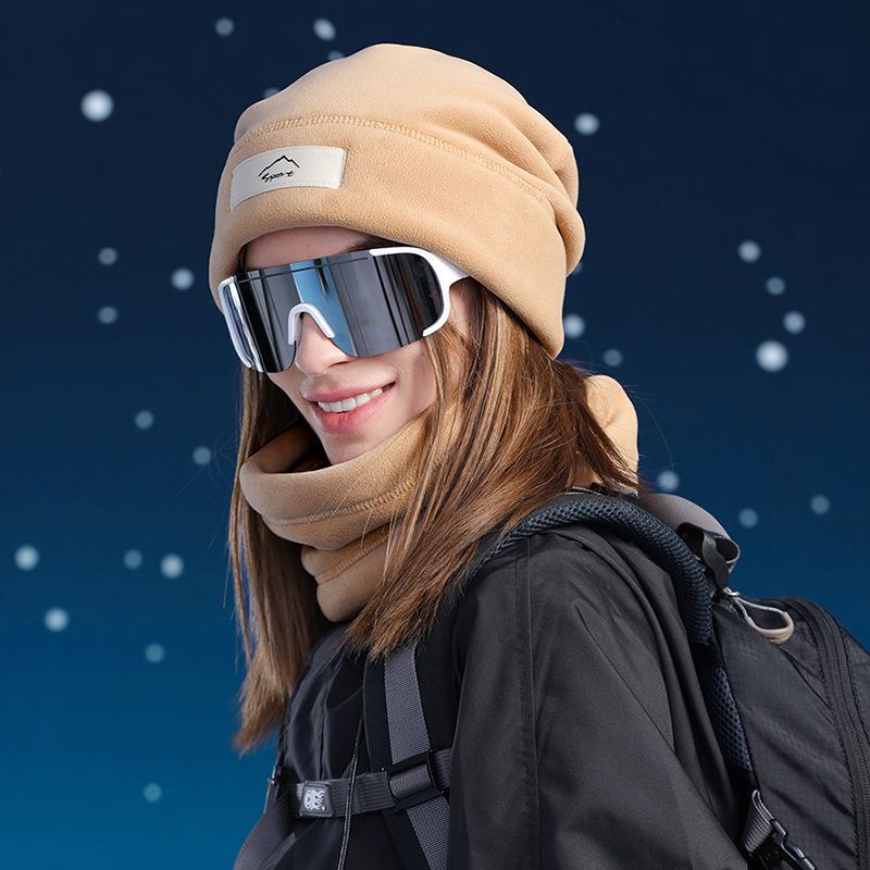 Winter Fleece Mütze Schal Set mit Fleece Ohrenschutz Kappen Männer Frauen Outdoor Hüte 2 stücke Anzüge