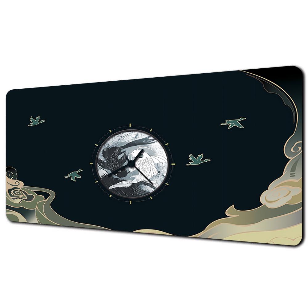 Fish XXL Lock Edge Mousepad Koi Taichi Neutral Large Gaming Desk Mat Keyboard Mats Mouse Mat Beast Desk Pad For Gift Mouse Pad