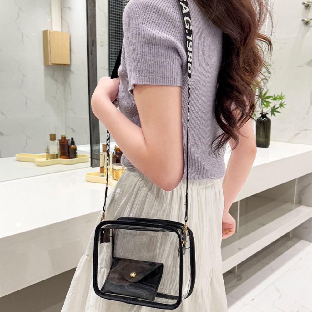 Purse PVC Jelly Bag Candy Color Shoulder Bag Simple Transparent Crossbody Bag Outdoor