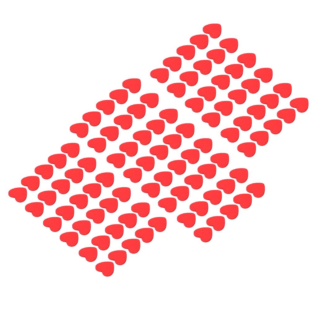 100Pcs Red Wooden HeartShaped Ornament SelfAdhesive DIY Hand Made Home Decoration
