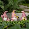 Garden Gnome Statues for Outdoor Decor Halloween Resin Statue, Spring Butterfly Bird Flower Macaron Color Gifts Figurine Patio, Hand Painted