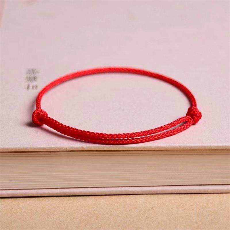 Handmade Red Lucky Knot Bracelet Rope Lucky Bangle Women Lovers' DIY Best Friends Lucky Bracelet Size Adjust