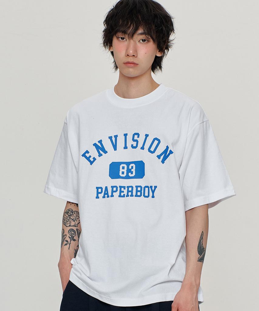 PAPERBOY Envision Short Sleeve T-Shirt - White Melange