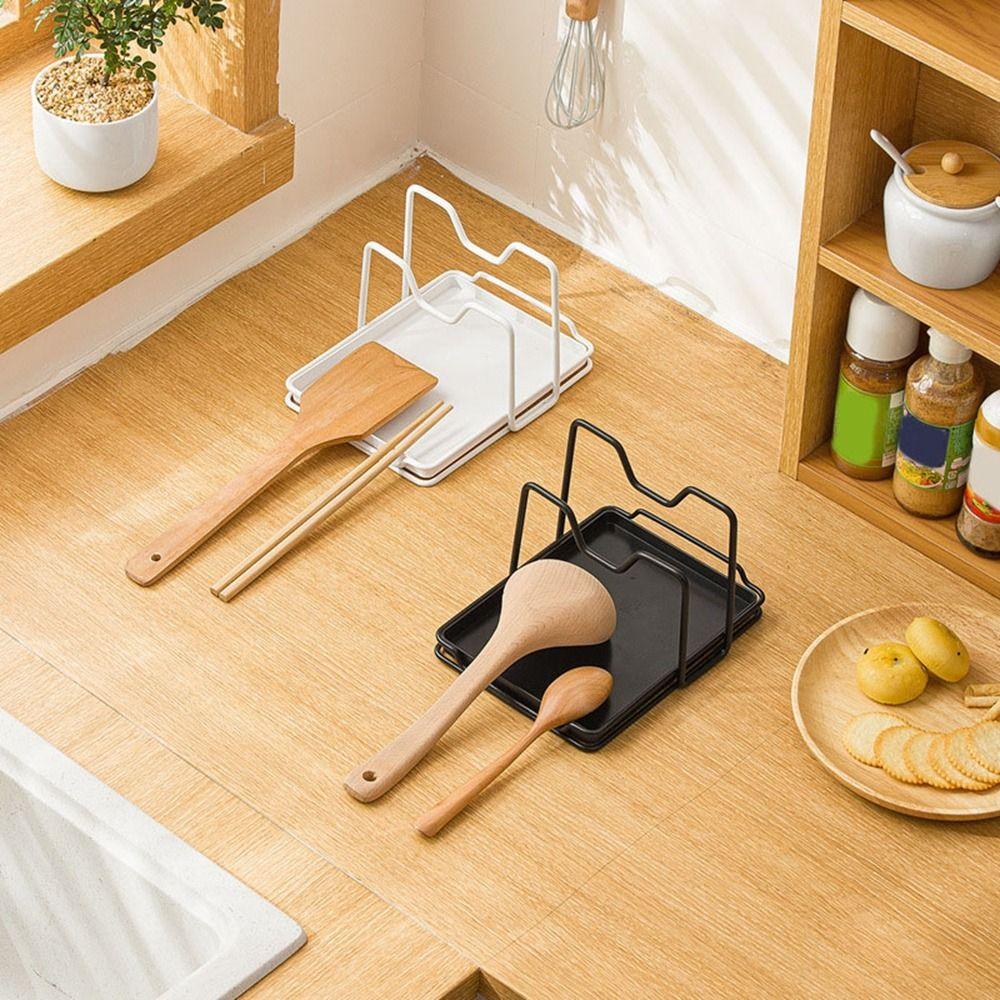 Rustproof Pan Pot Lid Holder Iron Shovel Spoon Rest Multifunctional Cutting Board Stand  Countertop