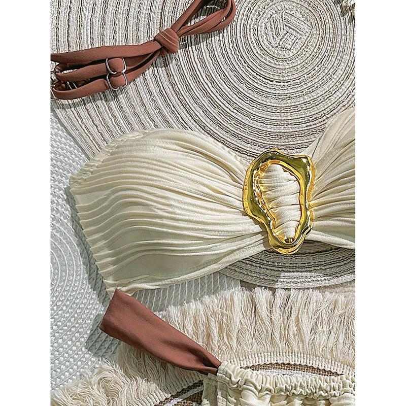 Strapless Bikini Set Women Swimsuit Striped Two-Piece Simple Backless Female Swimwear Bathing Summer Fashion Beachwear