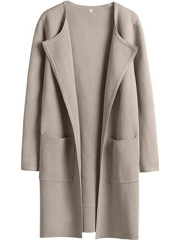Women American Style Casual Lapel Coat Woolen European