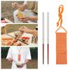Folded Chopsticks with Storage Pouches Wood Handle Creative Shape Chopsticks for Easy Carrying