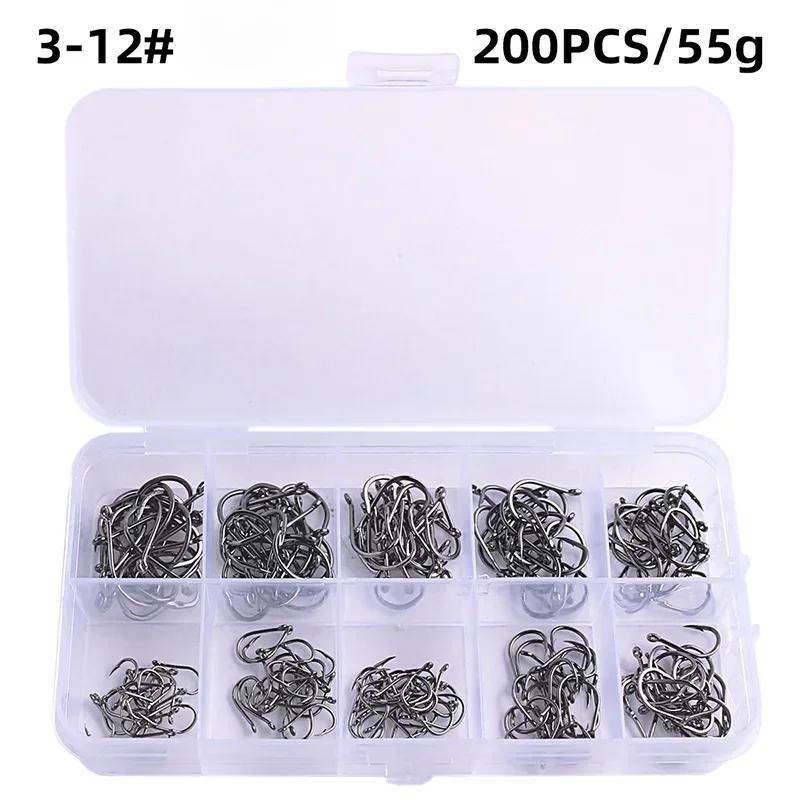 Sharp Carbon Steel Fishing Hook with Barbed3-12Multiple Specifications50-1600Lure Fishing Set for Sea Fishing