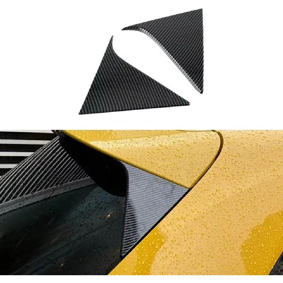 

BOYOUS 2PCS ABS Carbon Fiber Style Car Tail Triangle Vent Tail Wing Side Window Frame Cover Trim Strip Exterior Accessories Fit for Honda 2023 2024 Carbon Fiber