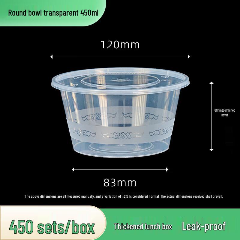 GAGA BEAR Disposable Transparent Takeaway Bowl