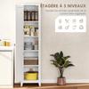 Kitchen Sideboard Storage Cabinet, 2 Adjustable Shelves, 170 cm, White Wood