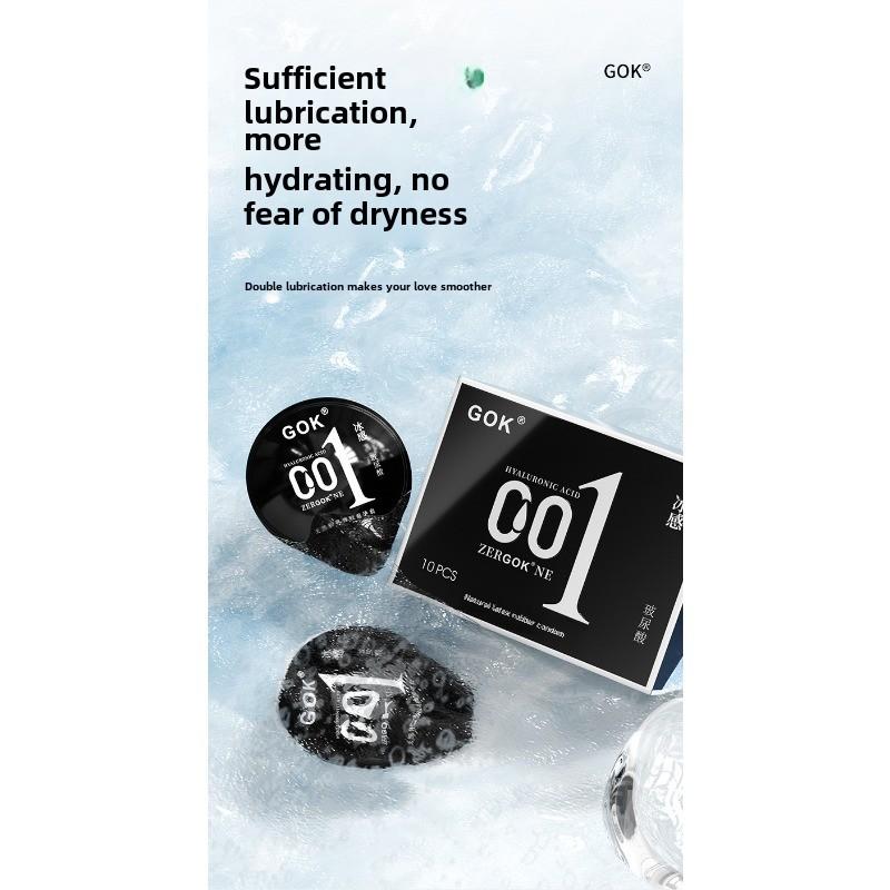 001 Hyaluronic Acid Condom Ice Fire Super Moisture Fast Condom Adult Erotic Counting Sex Products