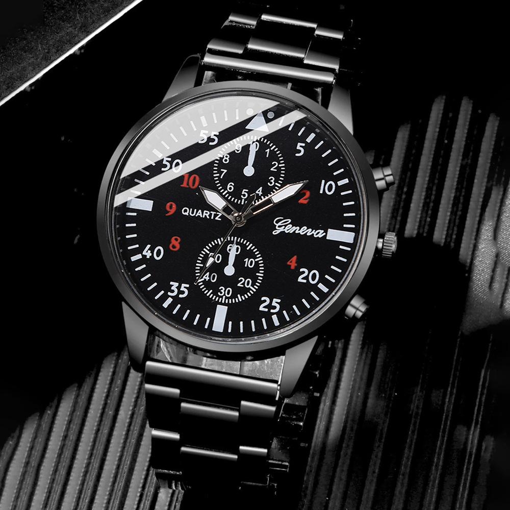 Men's Watch High-end Hong Kong Style Fashion Watch Fashion Versatile Quartz Watch High-end Watch Men's Watch Set