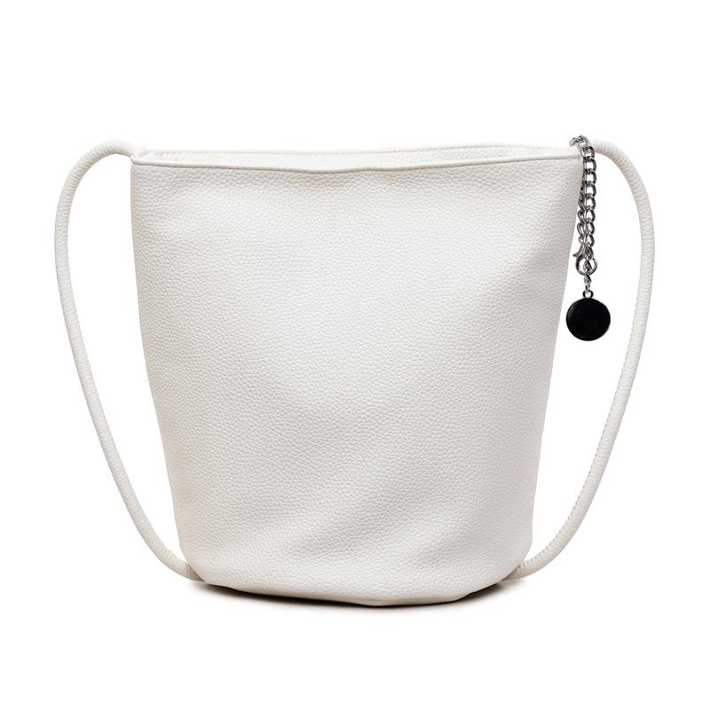 

Texture Women s Single Shoulder Bag - Lychee Pattern - High-end Bucket Bag - Handbag бежевий