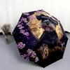Black Schnauzer pattern, automatic folding umbrella, portable and foldable design, 8 ribs, a Christmas or birthday gift.