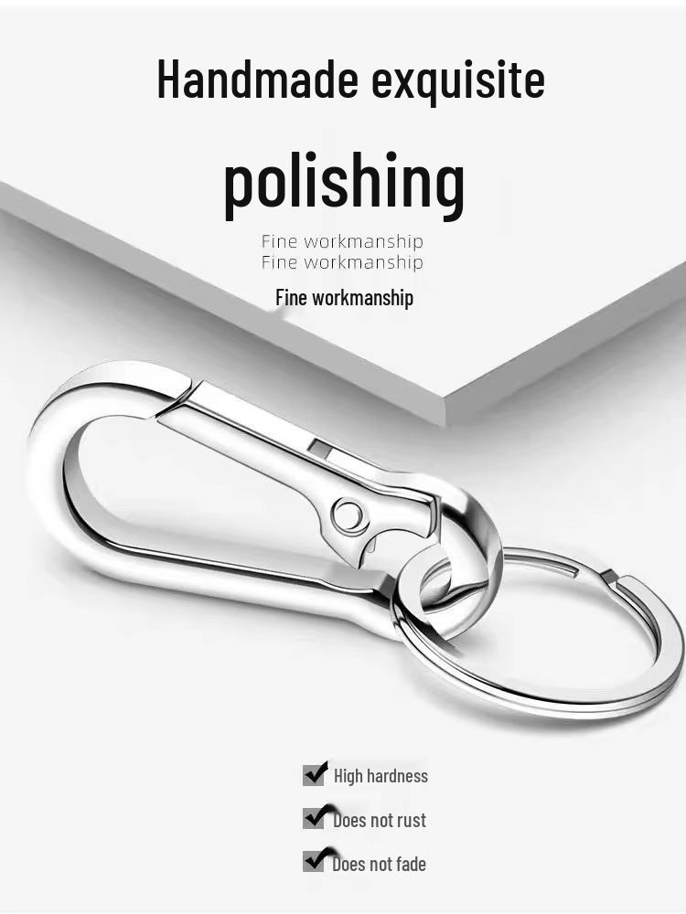 Men's High-End Metal Keychain: Thickened Spring Quick Release Ring Pendant