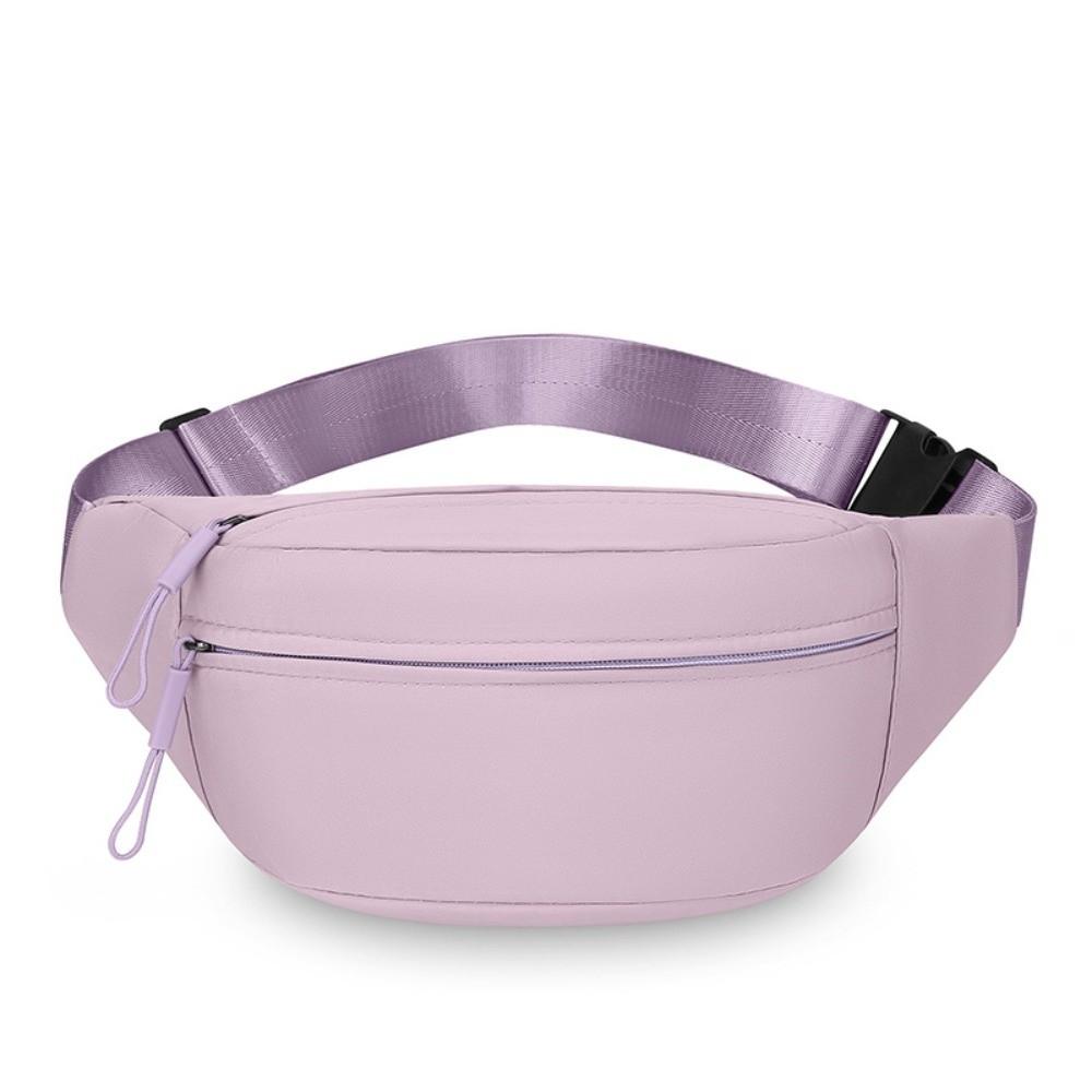 Fashion Solid Color Waist Bag Waterproof Double Layer Chest Bag Double Pocket Shoulder Bag Travel