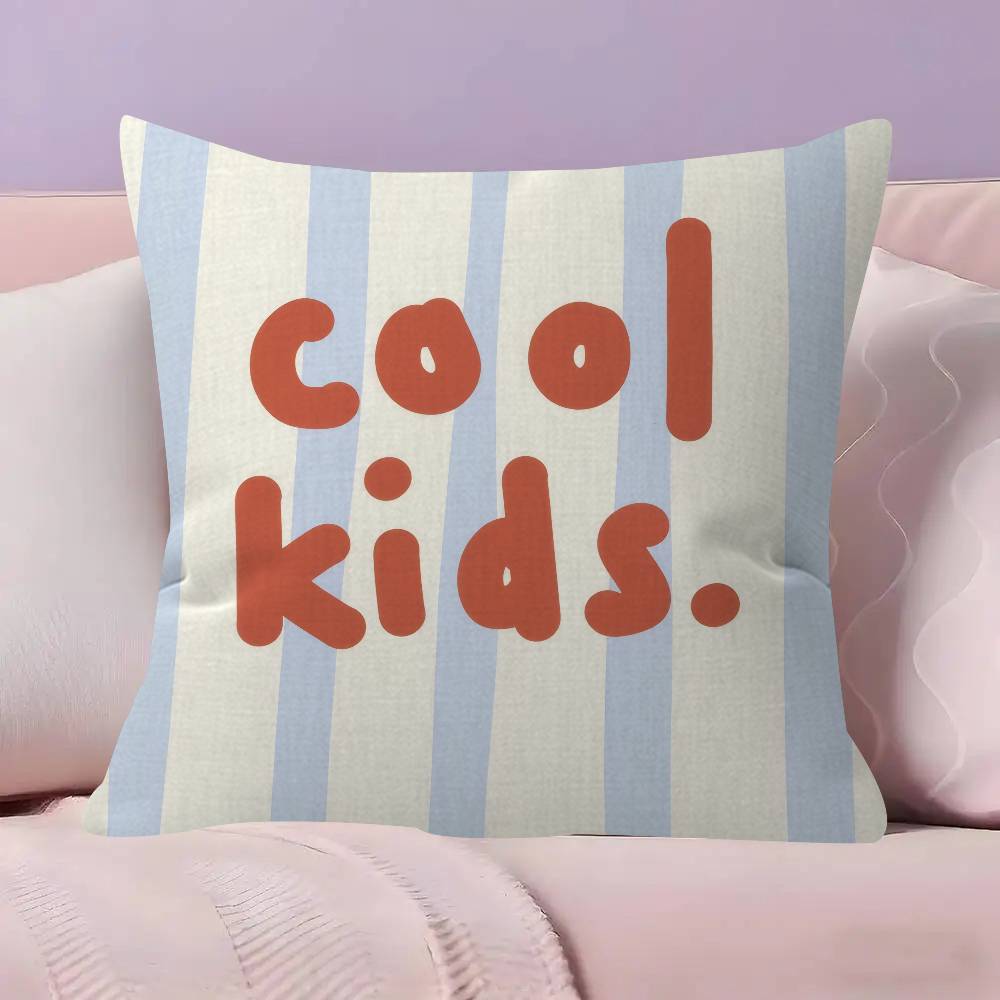 Modern Cartoon Cool Kids Club Cushion Cover Inches Farmhouse Decor Home Throw Pillow Covers for Couch Decorations