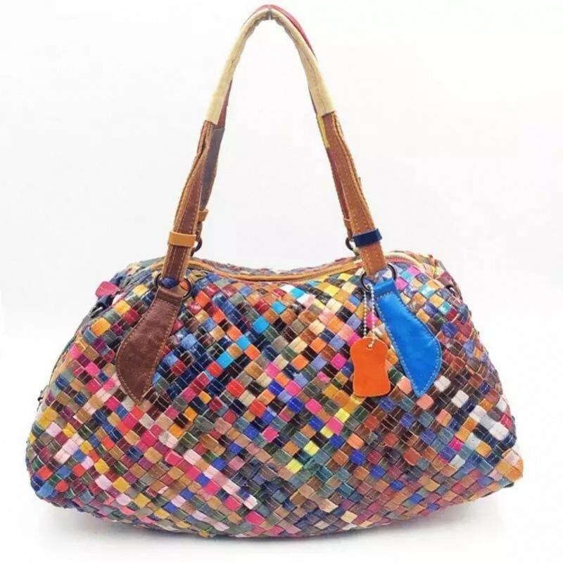 

Bags Women S Bags Color Woven Sheepskin Shoulder Messenger Bags Large Capacity Tote Bags разноцветный