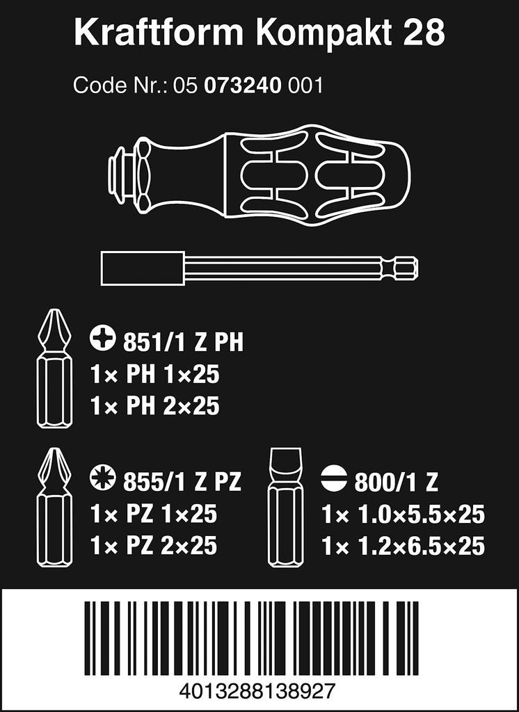 Wera Compact Driver 073240 "Craftform Bit"