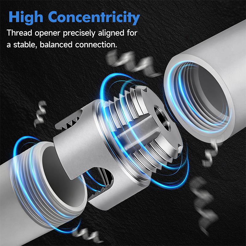 3pcs Internal & External Pipe Threading Tool Set, 1/2'' 3/4'' 1'' PVC Plastic Pipe Threader Kit, Drill Compatible Threading Tool