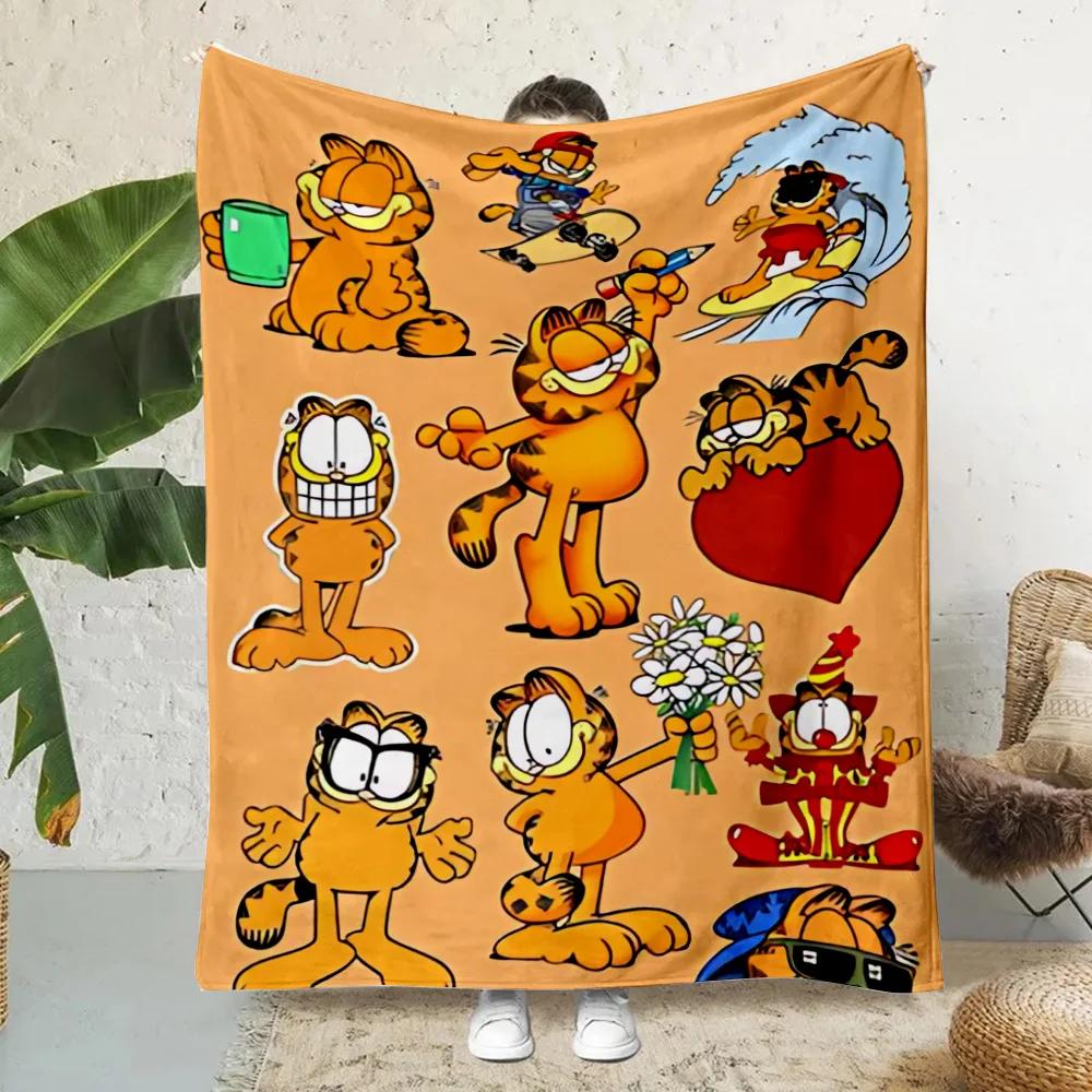 

Hot Anime Cartoon Garfields Printed Blanket Picnic Blankets Warm Blanket Soft and Comfortable Blanket Home Travel Birthday Gift 30x40in