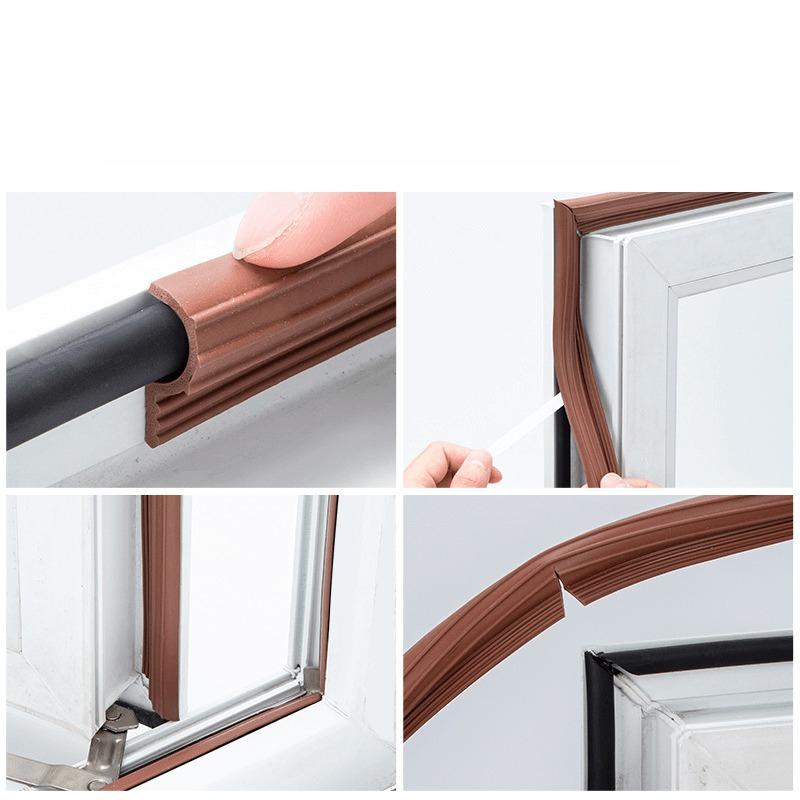 S Type Weather Stripping Self Adhesive window sealing strip Soundproof Foam Tape window Door Gap Filler Wrapped weatherstripping