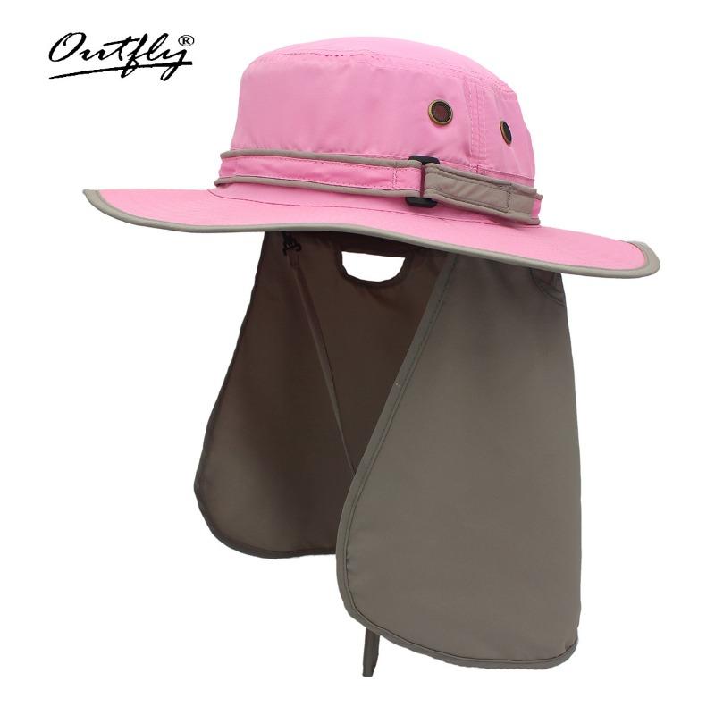 Sunscreen comfortable neck bucket hat spring and summer outdoor UV protection round edge hat travel hat women's tea picking hat