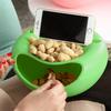Snack Storage Box Dual-Layer Green Large Capacity Fruit Bowl Shell Discard Tray Kitchen Candy Holder Office Storage