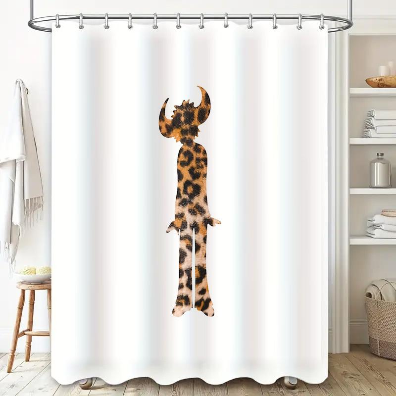 Unique Animal Shower Curtain Leopard Print Bathroom Decor Nature Wildlife Pattern Washable Fabric Modern Home Decor Gift