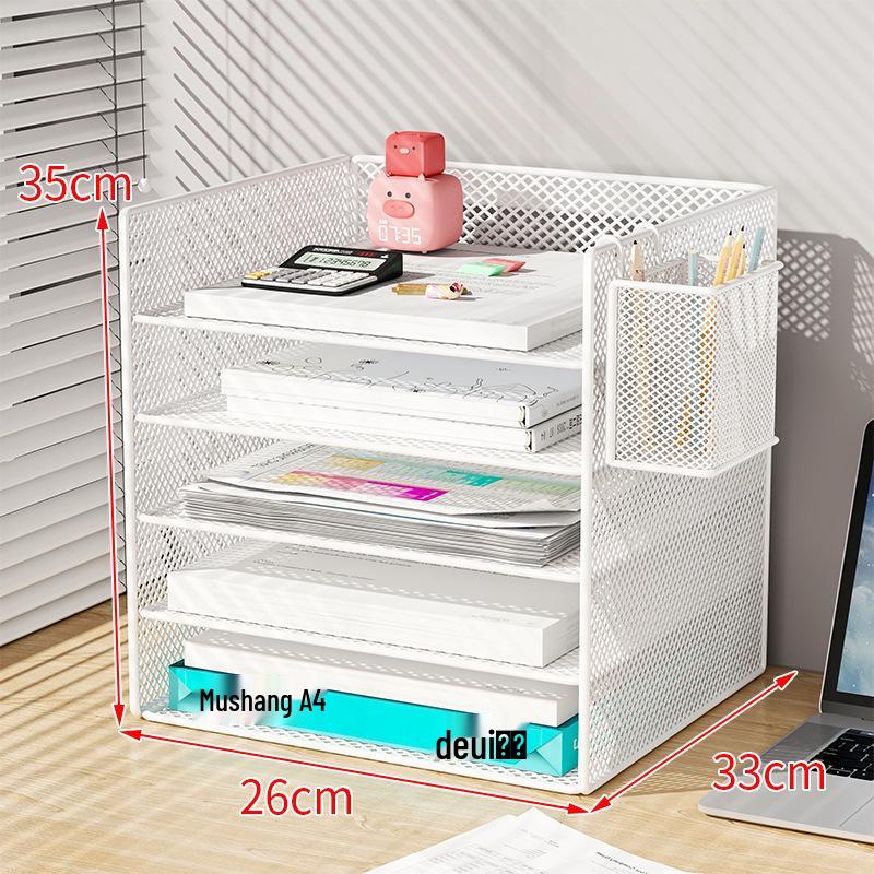 Multi-Layer Metal Desktop File Rack and Document Holder