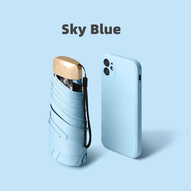 Mini Sun Umbrella Small Pocket Rain Umbrella Vinyl Folding Umbrella UV Ultraviolet Protection Sun Shade Pocket Parasol Capsule
