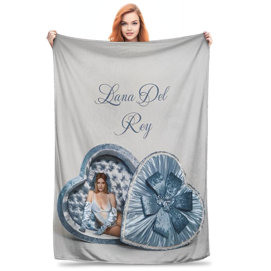 American Singer Lana Del Rey Blanket Pop Culture Music Flannel Novelty Soft Throw Blanket for Home Spring/Autumn