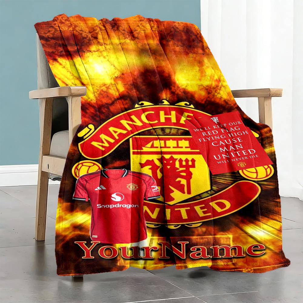 Manchester Personalized Name Blanket Multi-purpose Personalized Blanket Warmthful Decor Throw For Seaside Chair Office Livingroom
