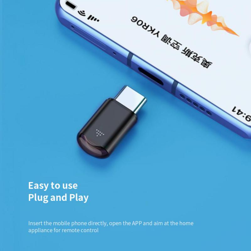 

1PC Type-C Micro USB ІЧ-пульт дистанційного керування Phone APP Міні-адаптер Інфрачервоний передавач для IOS/Android Для TV Box Кондиціонер срібний