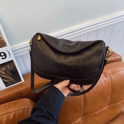 New Ebony Women's Bag Commuter Versatile Messenger Bag Underarm Bag Fashion Dumpling Niche Shoulder Bag
