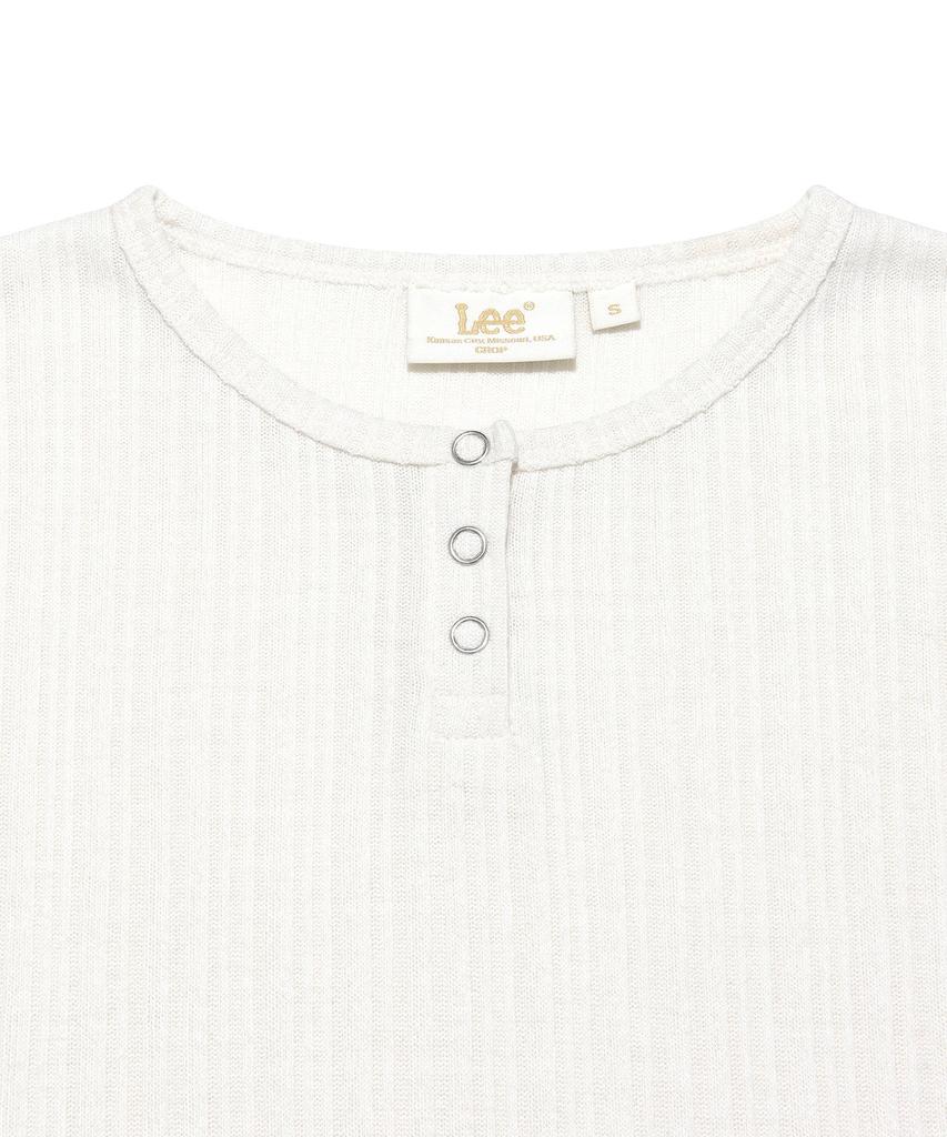 LEE Women'S Button Long Sleeve T-Shirt Ivory