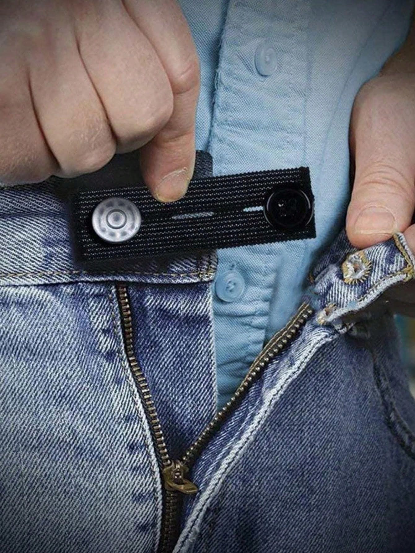 

2pcs Waistband Extender Buckle, Elastic Adjustable Pants Extension, Maternity Pants Stretch Button one-size чёрный