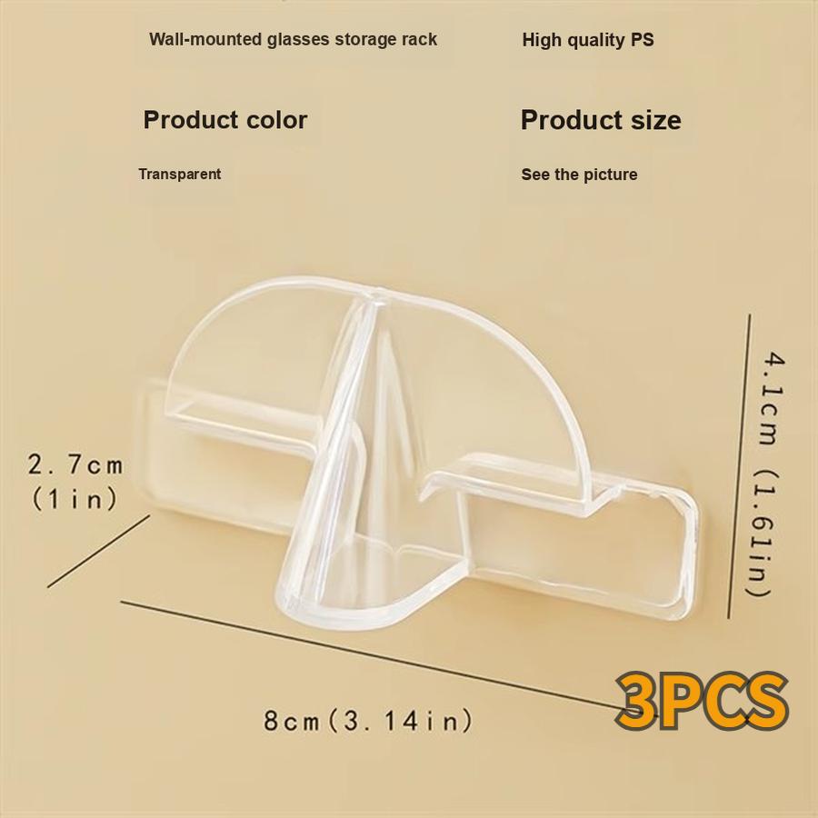 3 pcs Eyeglasses Holder Wall Mounted Shelf for Home Bedroom Bathroom Desk Display Stand