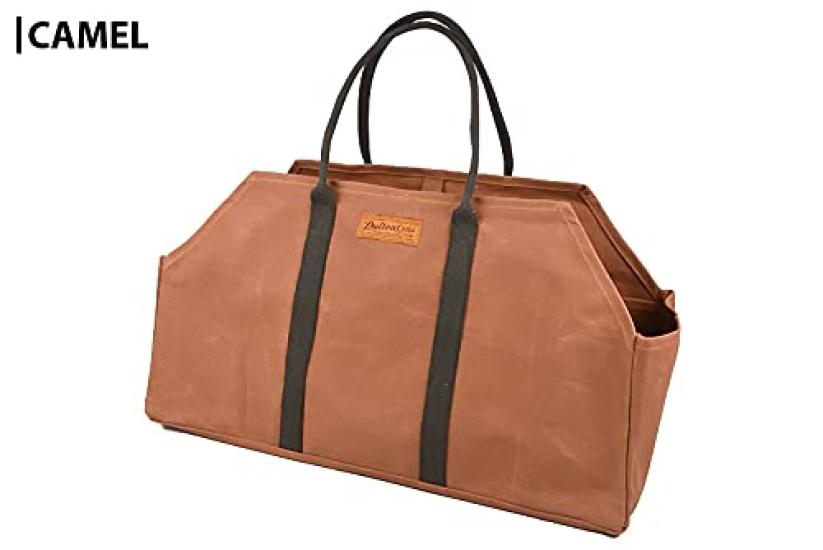 Dulton Wax Canvas Log 320mm X 600mm X 250mm Bag, Camel, (H) (W) (D), Y959-1267CAM