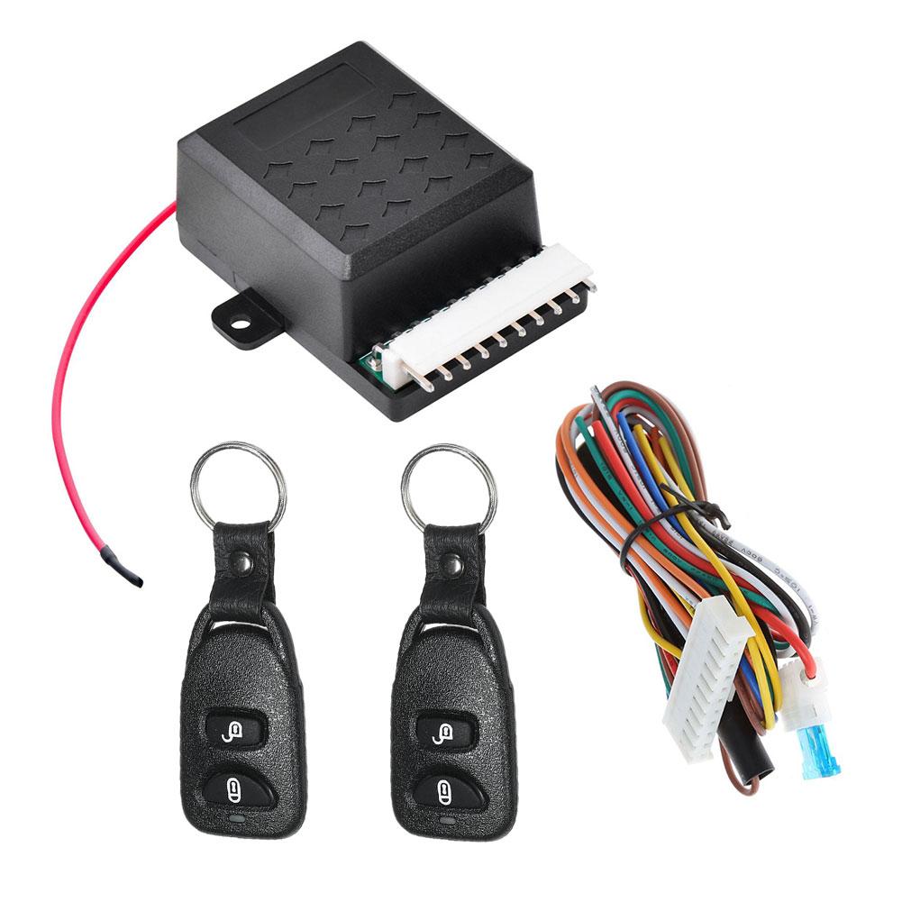 12V Vehicle Keyless Entry System with 2 Remote Control Vehicle Door Lock Anti-Theft System Universal Auto Remote Central Kit