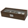 1PC Black Walnut Pattern Wooden 6-Digit Watch Storage Display Box Wooden Watch Packaging Box