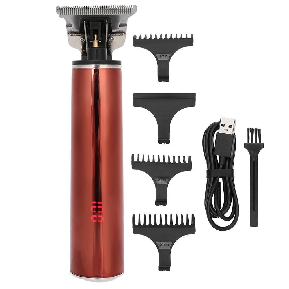 

Электрический триммер для стрижки волос Водонепроницаемый бытовой ЖК-дисплей Домашняя машинка для стрижки волос Черный красный