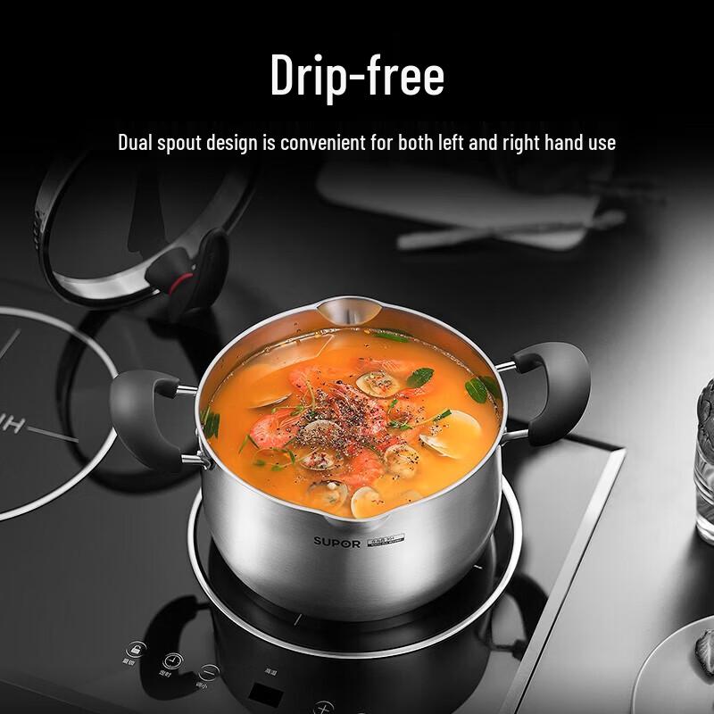 Supor Little Red Circle Stainless Steel Milk Pot
