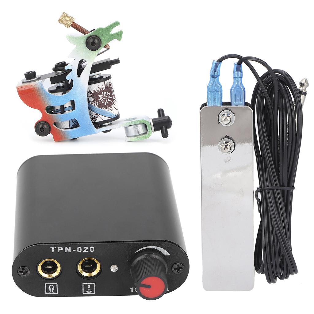 Professional Tattoo Machine Kit Stainless Steel Foot Pedal Tattoo Needle Makeup Tattoo Tool
