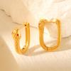 Trendy European & American Serpentine Design 18K Gold-Plated Stainless Steel Earrings for Women